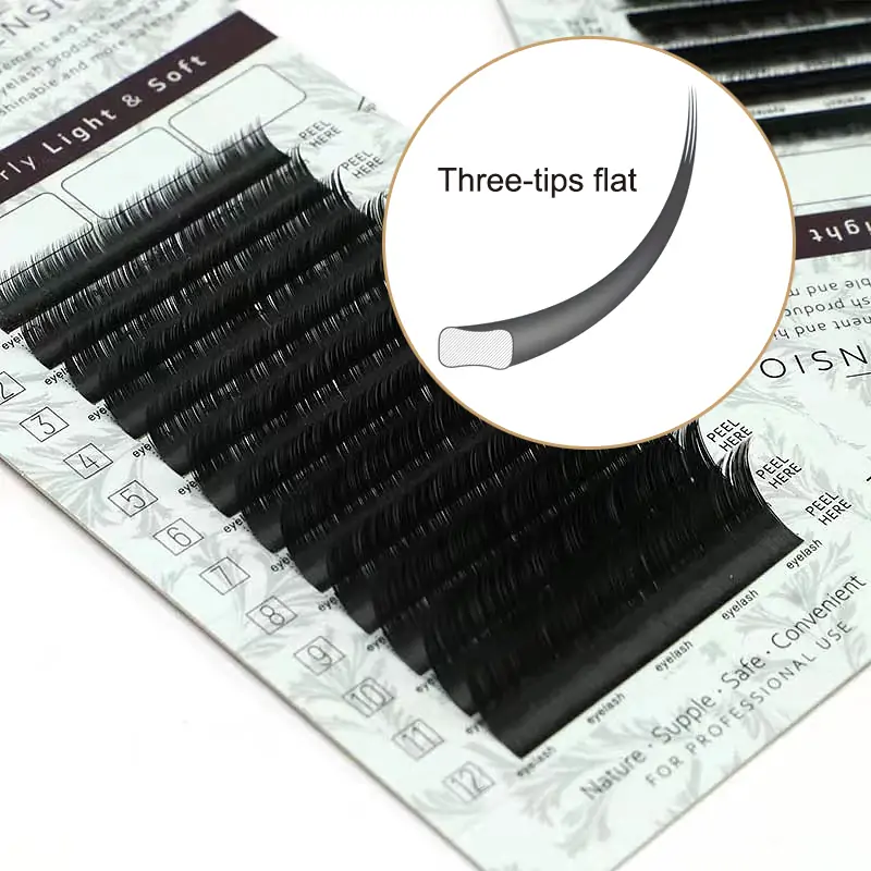 Eyelash Manufacturer New Three-tips Flat Lashes